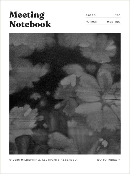 Painted cover of the Business Meeting Notebook