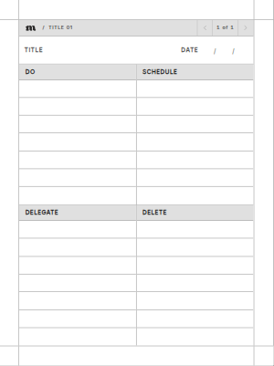 Eisenhower Matrix (Lined) page