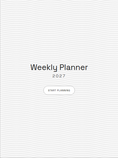 Cover of the Weekly planner setup