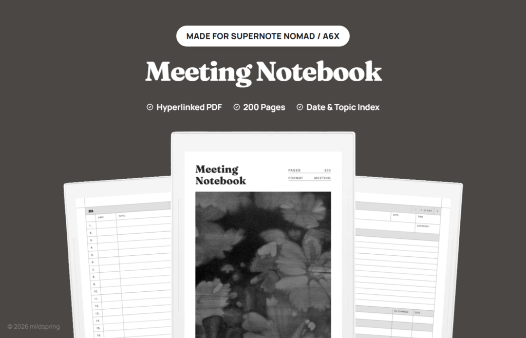 Business Meeting Notebook for Supernote