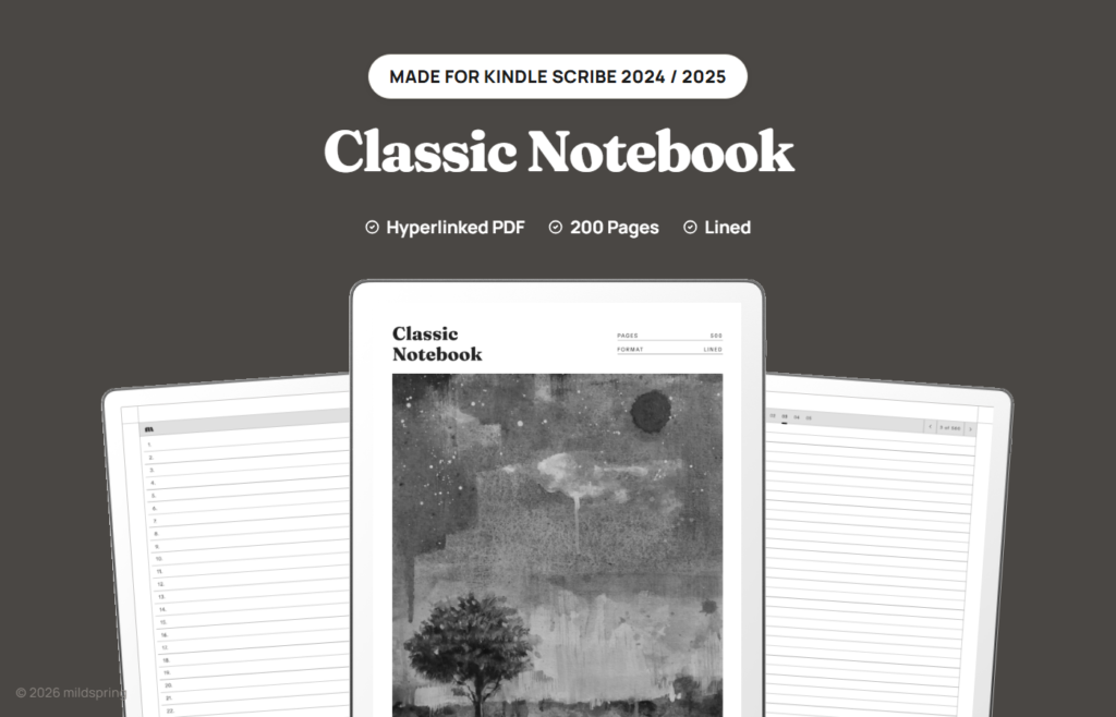 Classic Notebook for Kindle Scribe