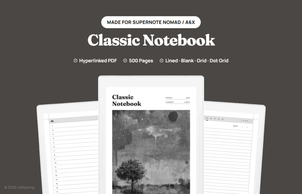 Classic Notebook for Supernote
