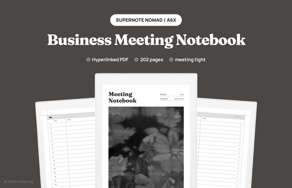 How to Run Better Meetings With a Dedicated Supernote Meeting Notebook