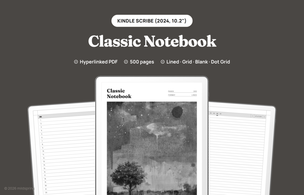 Classic Notebook for Kindle Scribe