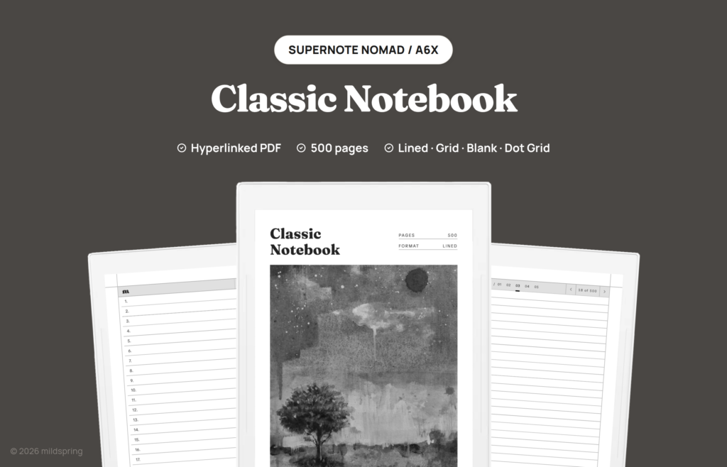 Classic Notebook for Supernote