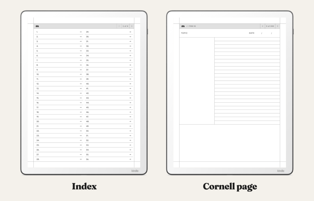 Cornell Notes Digital Notebook for Kindle Scribe, image 3