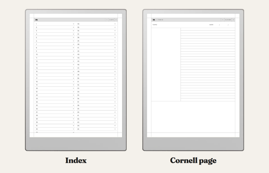 Cornell Notes Digital Notebook for reMarkable, image 3