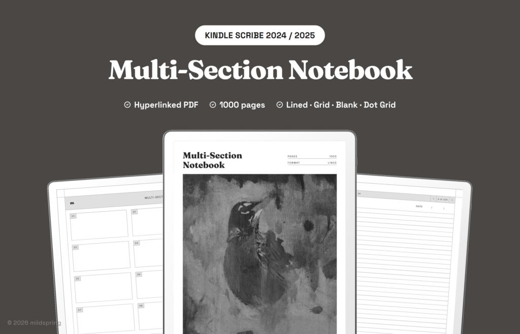 Multi-Section Notebook for Kindle Scribe on Kindle Scribe