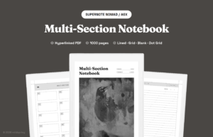 Multi-Section Notebook for Supernote
