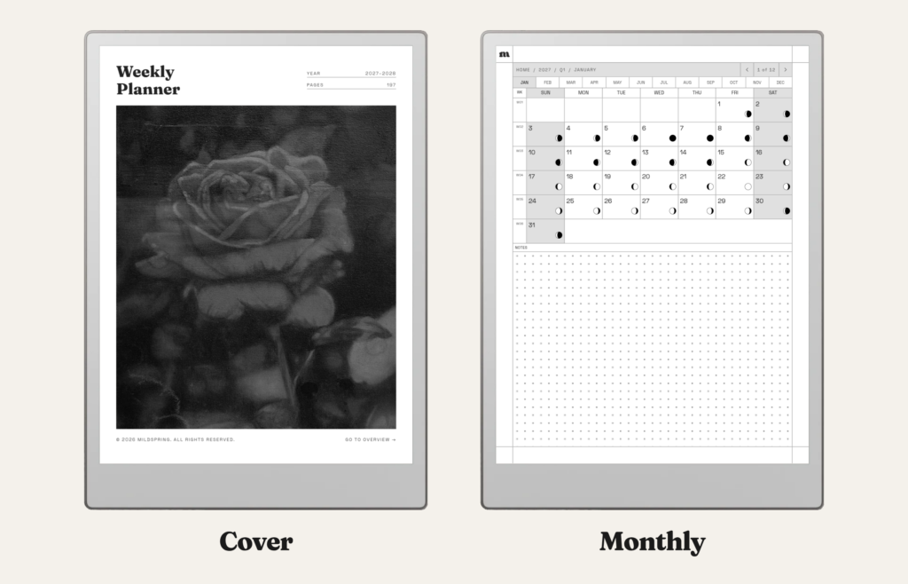 2027-2028 Weekly Planner for reMarkable, image 2