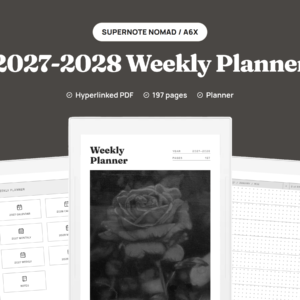 2027-2028 Weekly Planner for Supernote