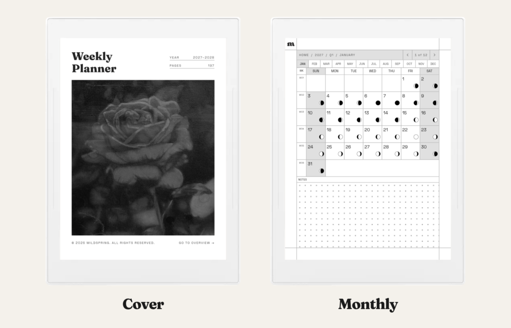 2027-2028 Weekly Planner for Supernote, image 2