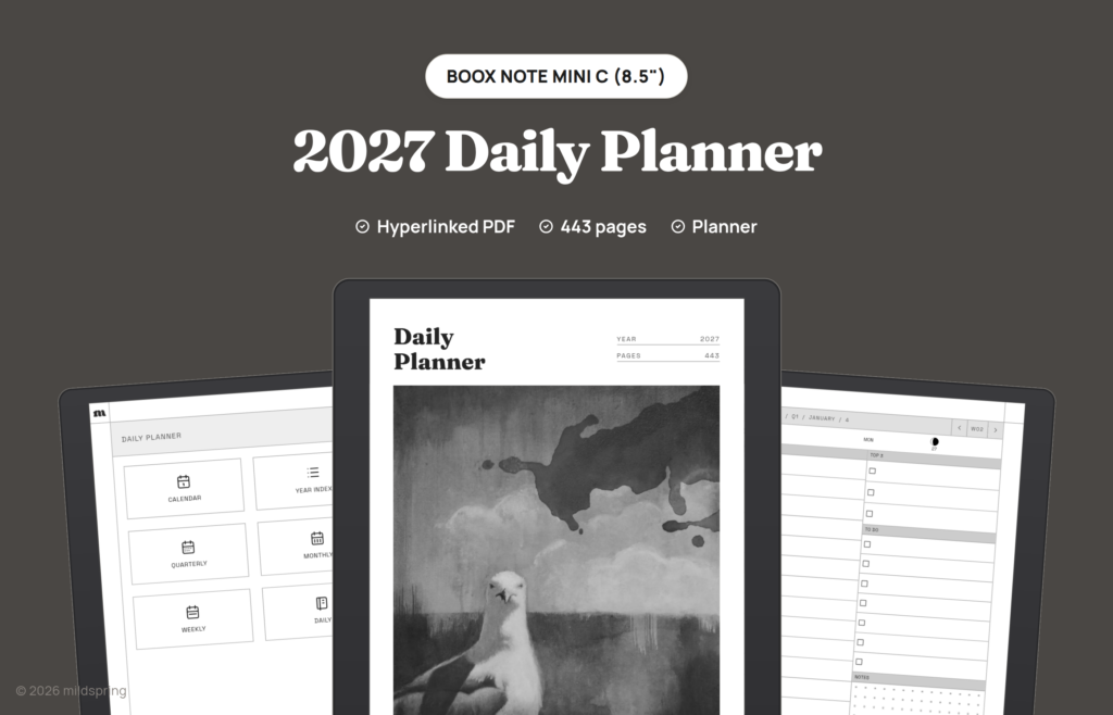 2027 Daily Planner for BOOX on BOOX