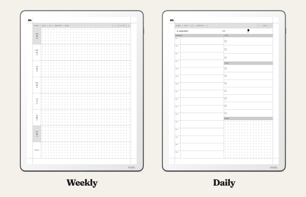 2027 Daily Planner for Kindle Scribe, image 3