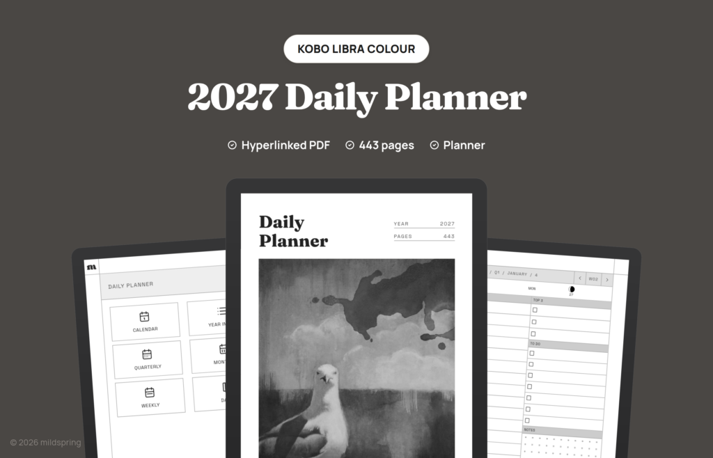 2027 Daily Planner for Kobo