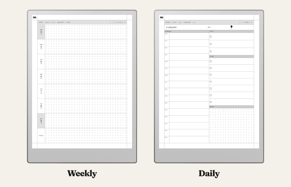 2027 Daily Planner for reMarkable, image 3
