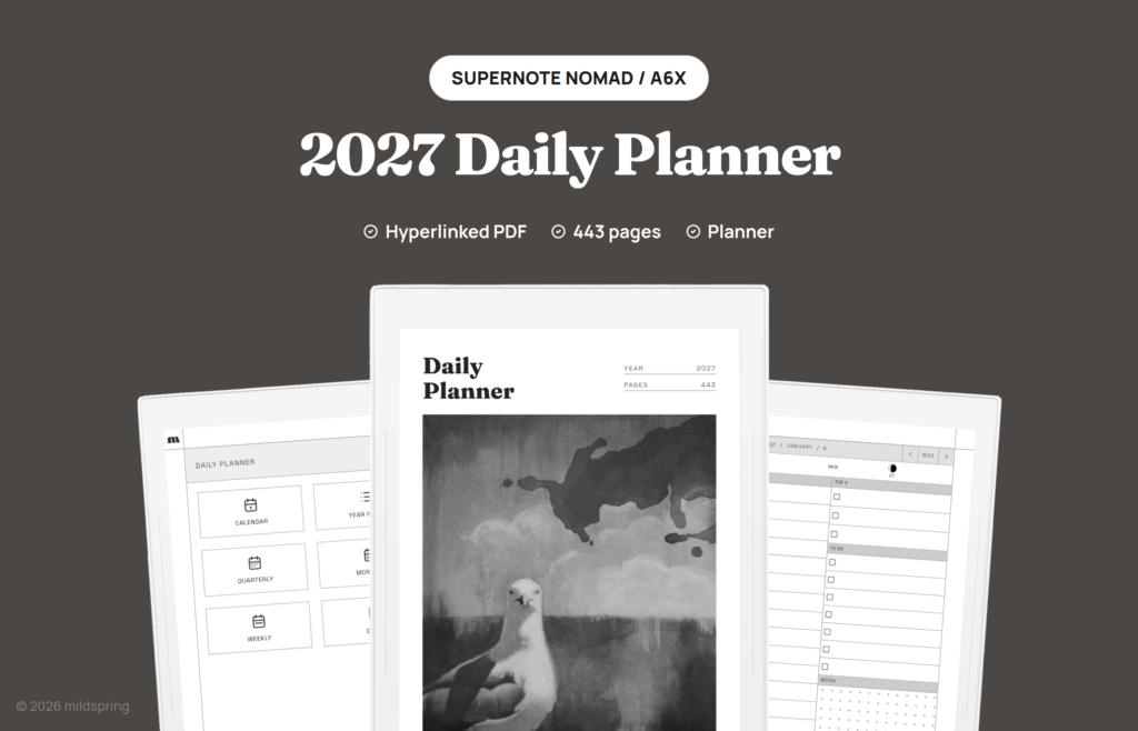 2027 Daily Planner for Supernote