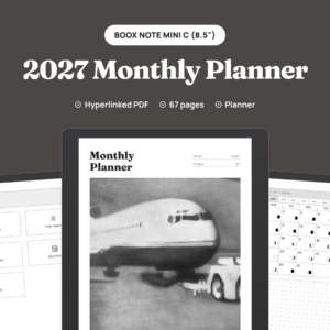 2027 Monthly Planner for BOOX
