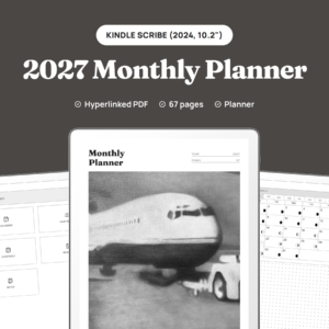 2027 Monthly Planner for Kindle Scribe