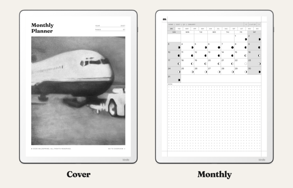 2027 Monthly Planner for Kindle Scribe, image 2
