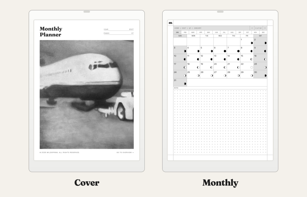2027 Monthly Planner for Quaderno, image 2