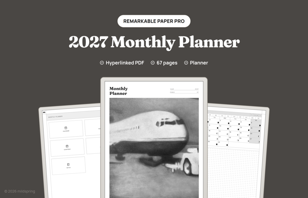 2027 Monthly Planner for reMarkable, image 5