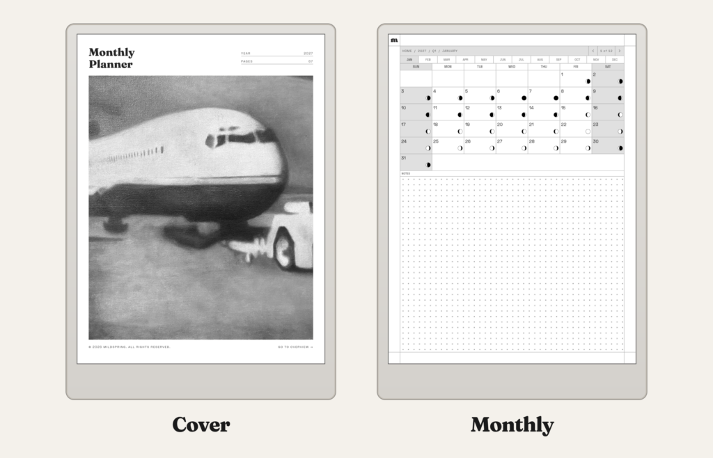 2027 Monthly Planner for reMarkable, image 6