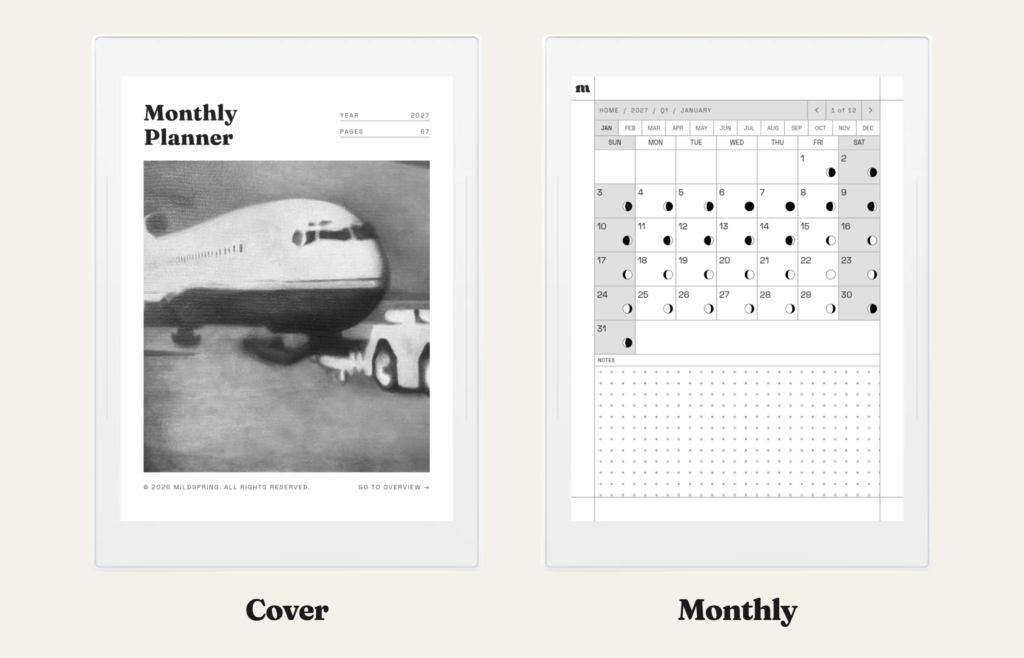 2027 Monthly Planner for Supernote, image 2