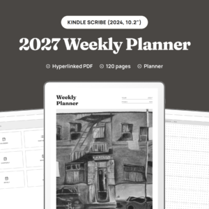 2027 Weekly Planner for Kindle Scribe