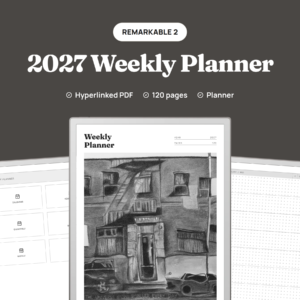2027 Weekly Planner for reMarkable