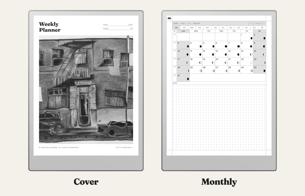 2027 Weekly Planner for reMarkable, image 2