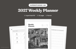 2027 Weekly Planner