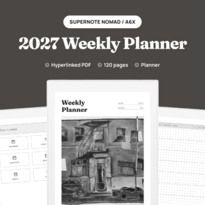 2027 Weekly Planner for Supernote