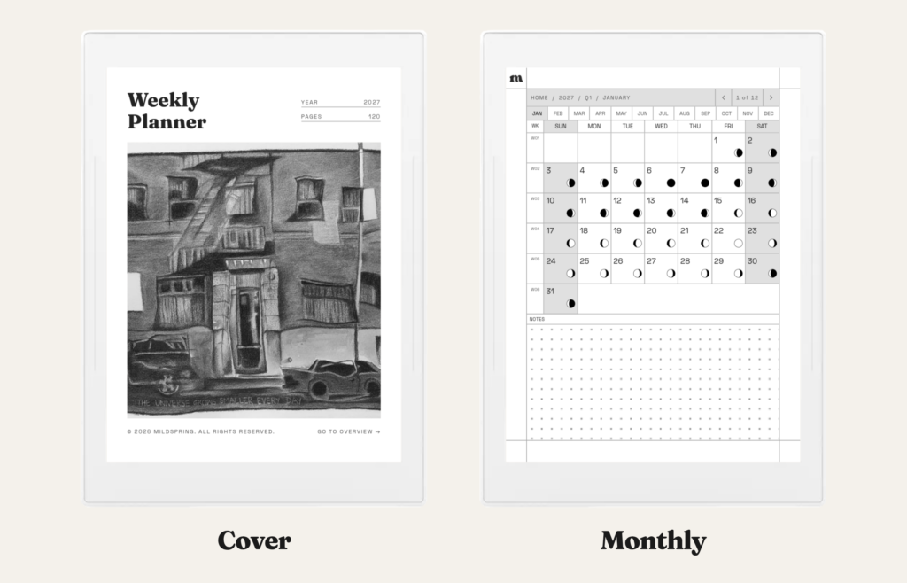 2027 Weekly Planner for Supernote, image 2