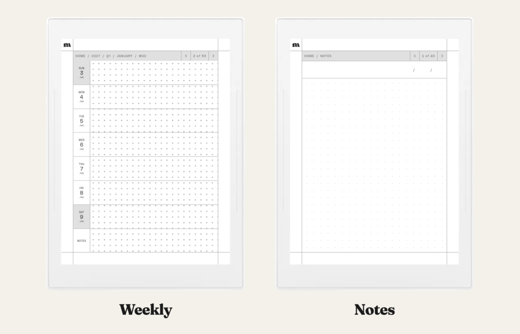 2027 Weekly Planner for Supernote, image 3