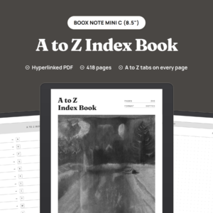 A to Z Index Book for BOOX
