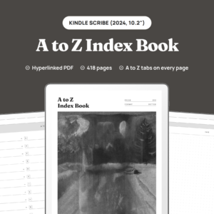 A to Z Index Book for Kindle Scribe