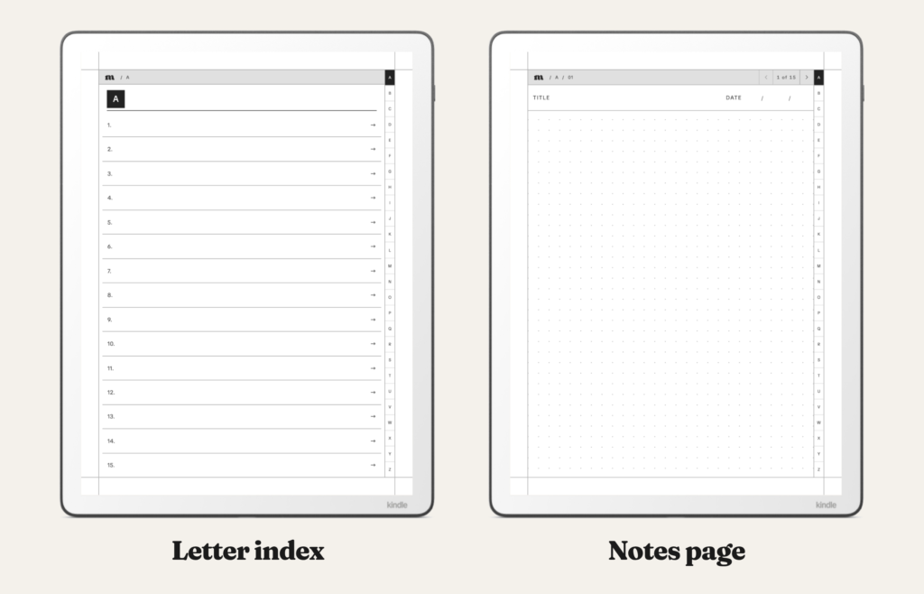 A to Z Index Book for Kindle Scribe, image 3