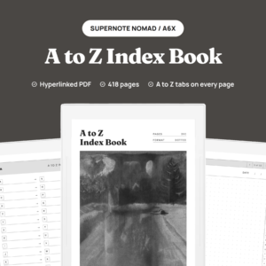 A to Z Index Book for Supernote