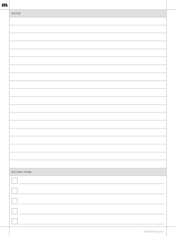 Meeting notes page preview