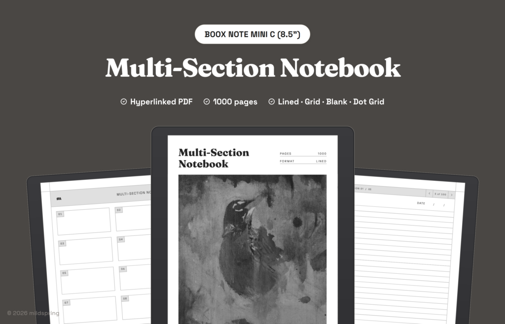 Multi-Section Notebook for BOOX on BOOX