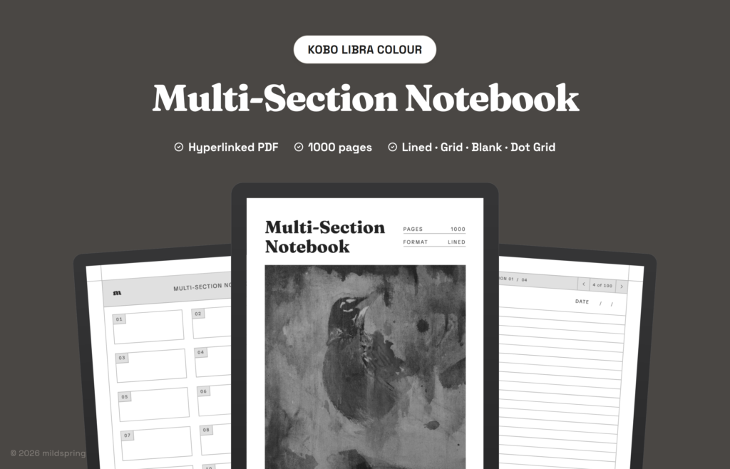 Multi-Section Notebook for Kobo