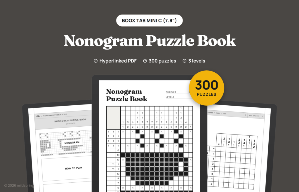 Nonogram Puzzle Book for BOOX on BOOX