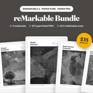 reMarkable Templates Bundle: five mildspring notebooks for reMarkable