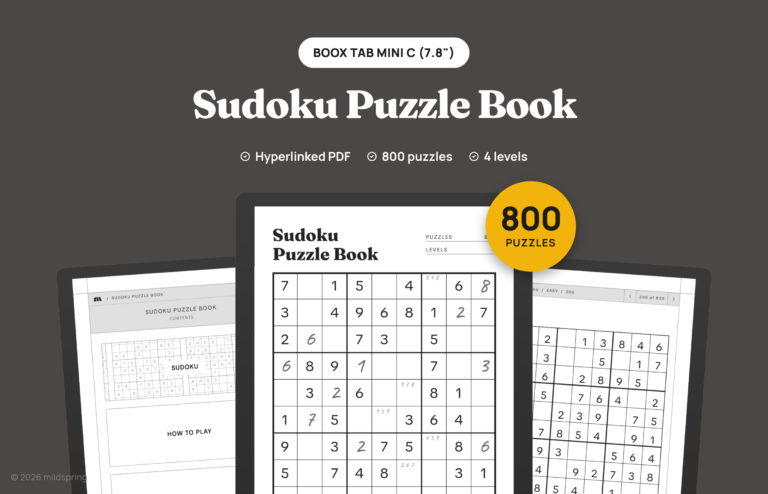 Sudoku Puzzle Book for BOOX cover