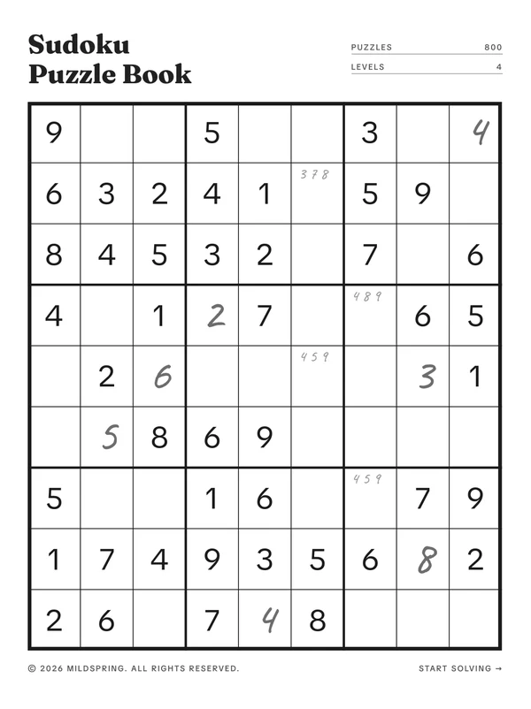 Sudoku Puzzle Book for reMarkable cover