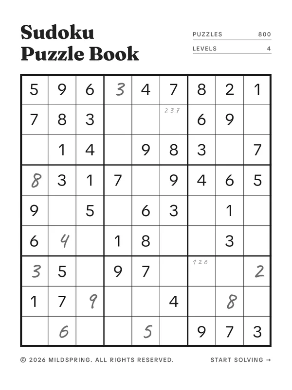 Sudoku Puzzle Book for Supernote cover