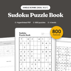 Sudoku Puzzle Book for Kindle Scribe