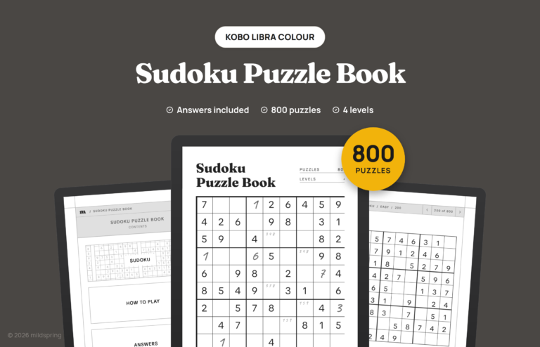Sudoku Puzzle Book for Kobo cover