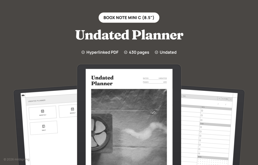 Undated Planner for BOOX on BOOX